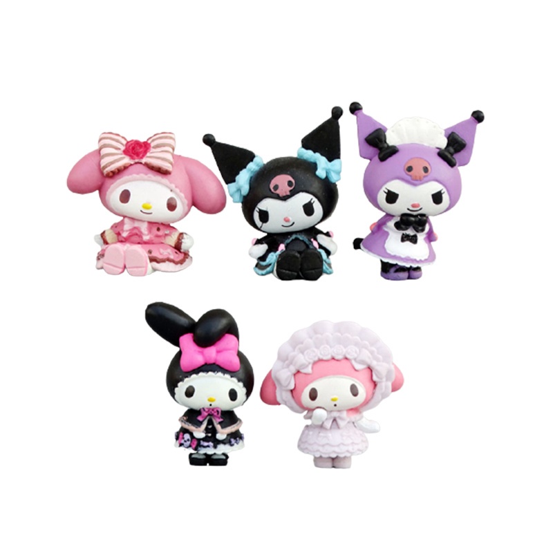 Set 5 Đồ trang trí Kuromi Dễ Thương Dùng Để Trang Trí Bánh Kem