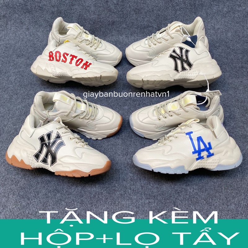 Giày MLB NY,Mlb Boston,mlb La Yankees thể thao nam nữ Tặng kèm Hộp Lọ Tẩy