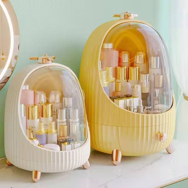 Hộp lưu trữ đèn LED vỏ trứng Kệ mỹ phẩm mới Quà tặng cô gái tinh tế Máy tính để bàn chống bụi