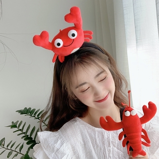 Crayfish Crab Headband Cute Creative Headdress Plush Cartoon Doll Headband