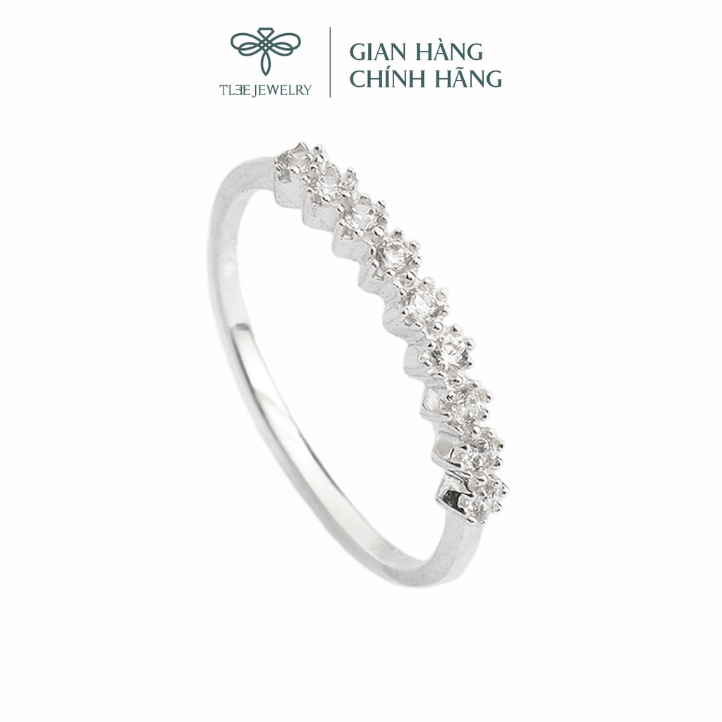 Nhẫn bạc nữ TLEE nạm đá nhỏ lấp lánh kiểu dáng thanh lịch NCJ A0182