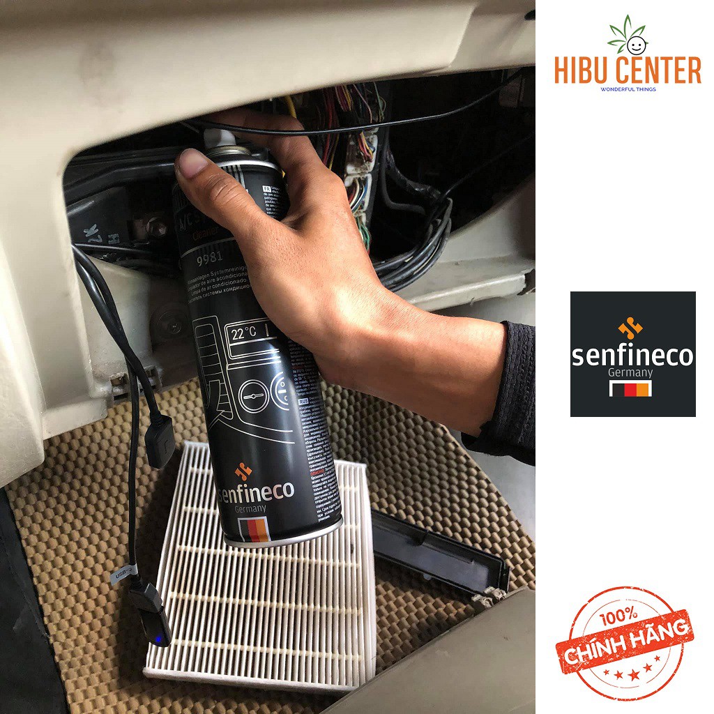 Vệ Sinh Máy Điều Hòa Senfineco 9981 – 520ML A/C System Cleaner Làm Sạch và Khử Trùng, Hàng Đức Chính Hãng