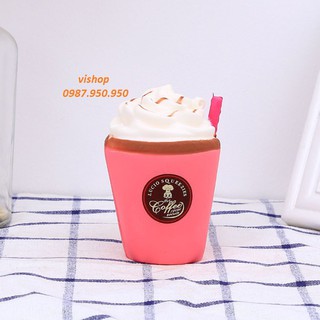 SquiShy kem coffee có ống hút