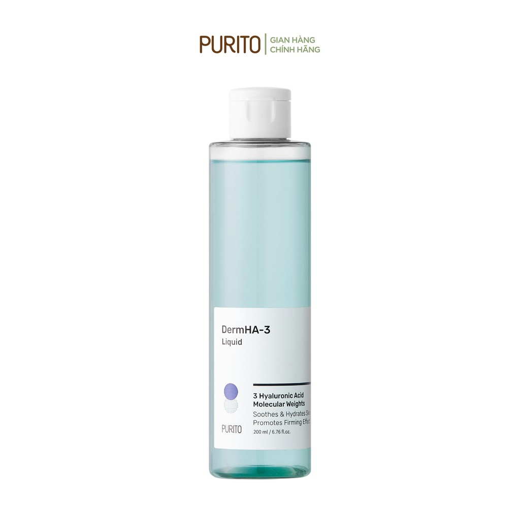 Toner cấp nước chứa Hyaluronic Acid PURITO DermHA-3 Liquid 200ml