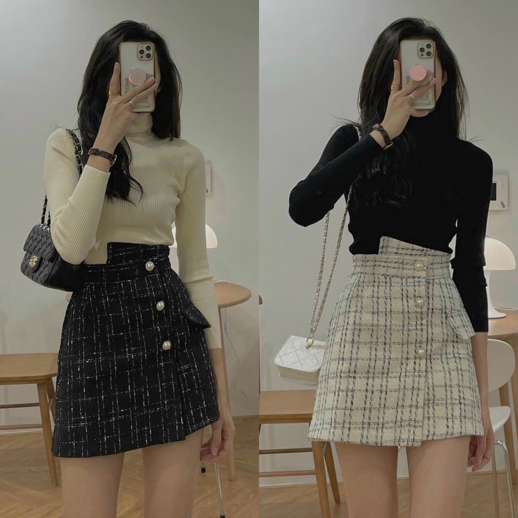 SET ÁO CỔ LỌ KÈM CHÂN VÁY