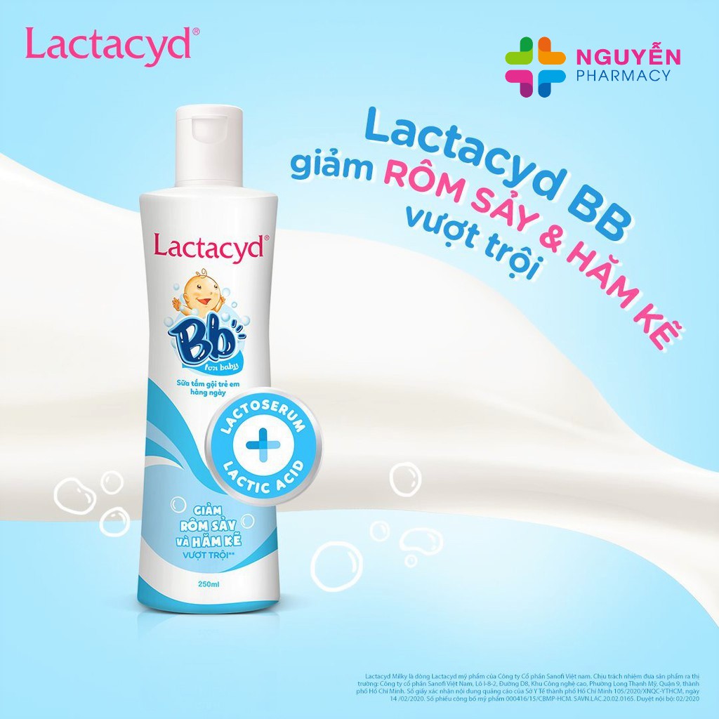 Sữa tắm gội trẻ em Lactacyd - ngừa rôm sảy, hăm kẽ, bảo vệ, nuôi dưỡng da tóc bé