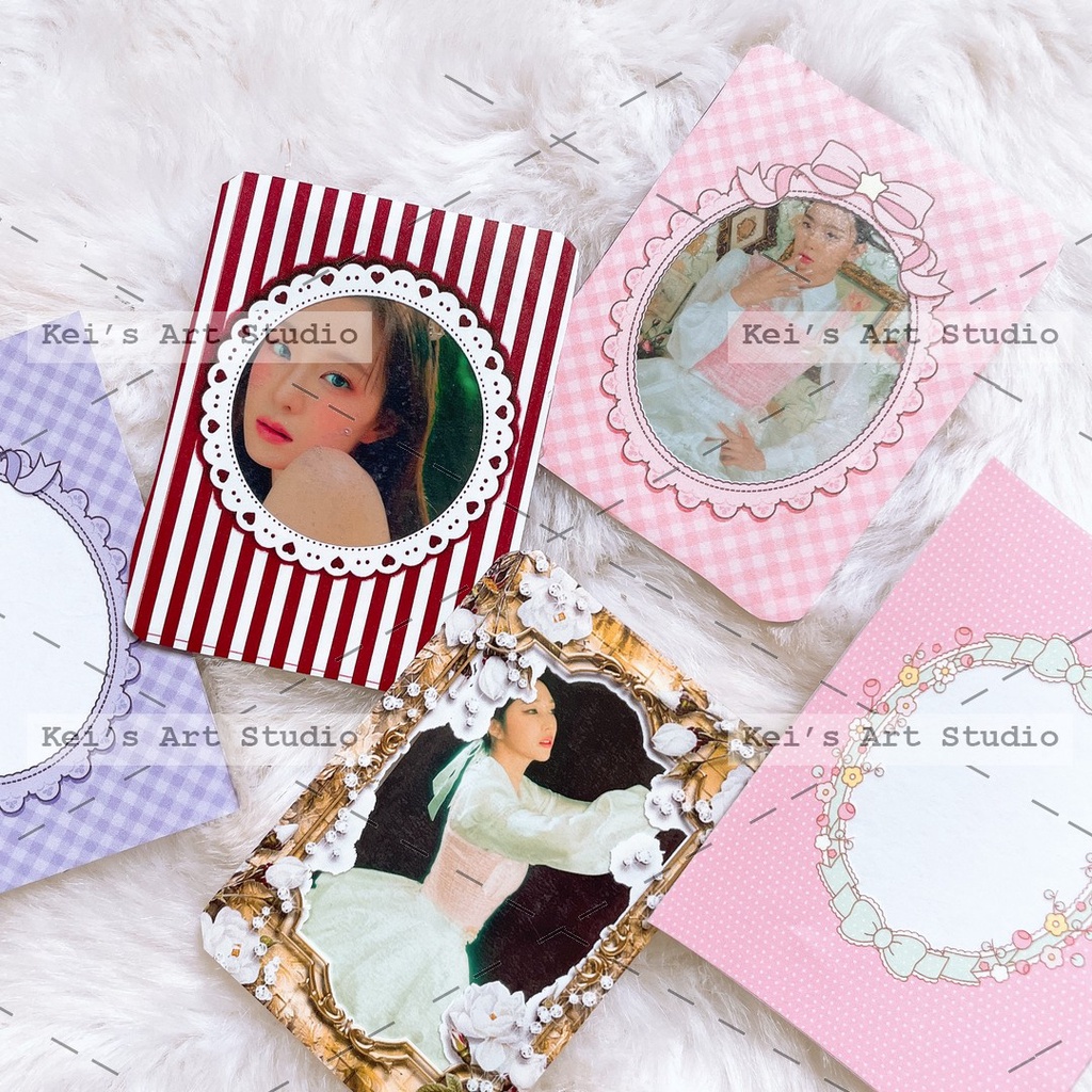 1 miếng decal trong trang trí toploader thiết kế khung viền dễ thương, vintage,..