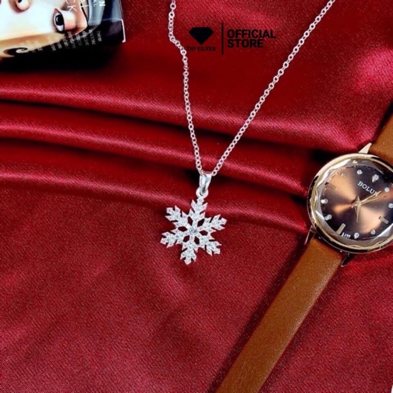 Dây chuyền nữ mặt bông tuyết nạm đá sáng đẹp, xinh xắn - THJ SLIVER