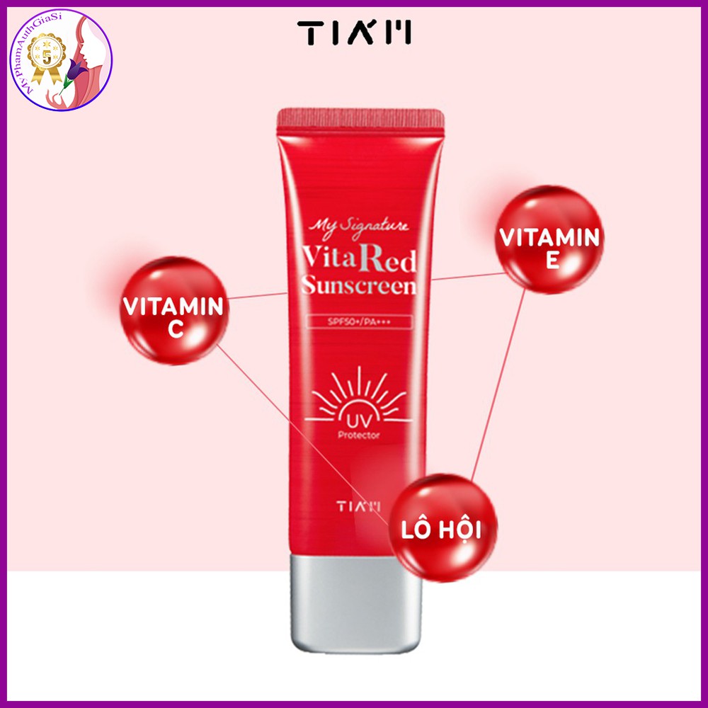 Kem chống nắng dưỡng trắng nâng tone da tiam vita red 50ml