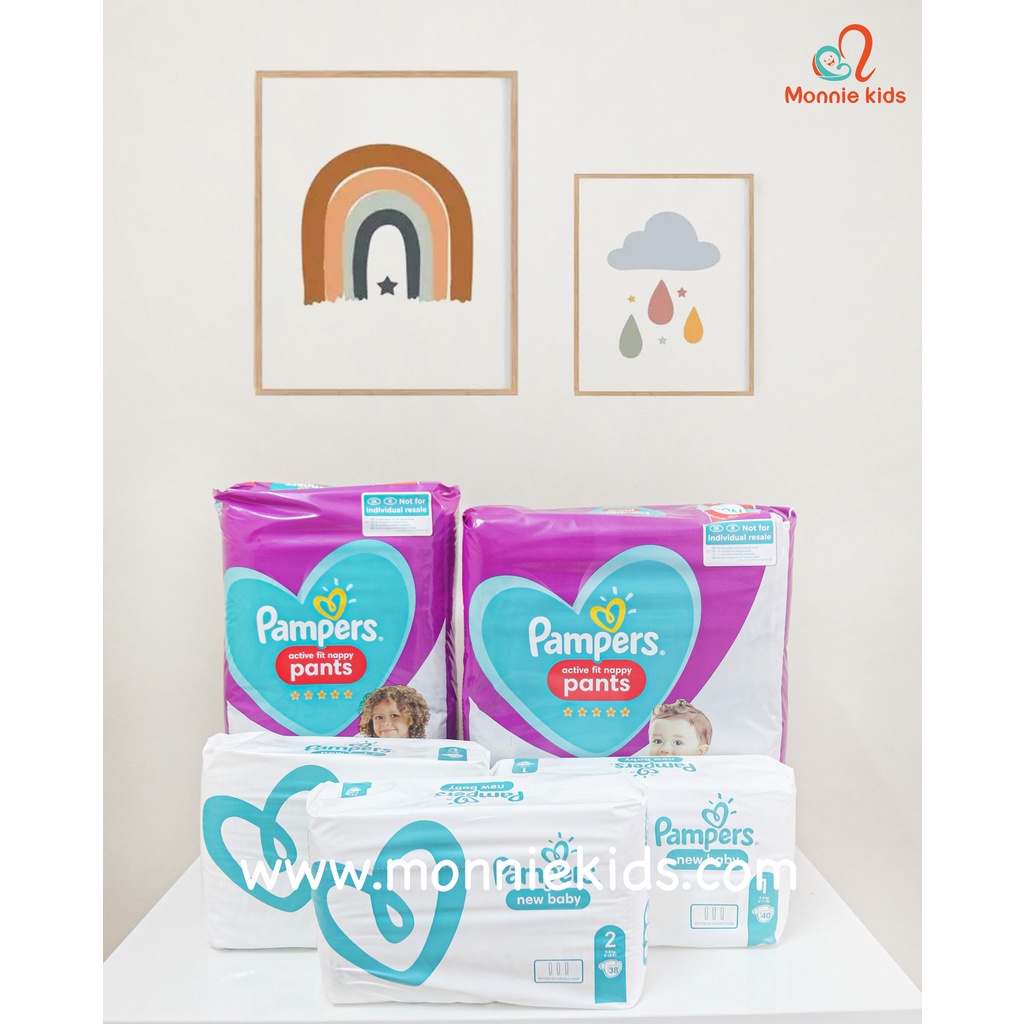 Bỉm PAMPERS UK BABY DRY Cho Bé Số 1-40m/Số 2-38/ Số 3-36