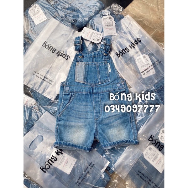 Short Yếm Bé Trai Túi Pha Màu Denim ZR