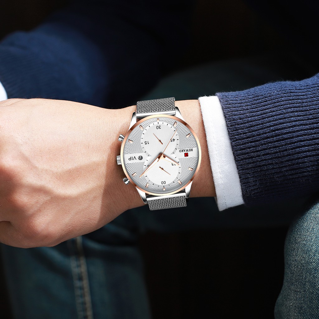 Đồng Hồ Nam Reward KT82001 Silver Chính Hãng 2022 NEW Bảo Hành 12 Tháng Top Brand Luxury II Made in HongKong | BigBuy360 - bigbuy360.vn