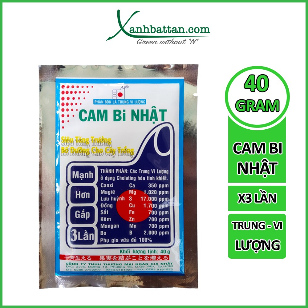 Phân Bón Lá Trung Vi Lượng Cambi Nhật 308, Bổ Sung Khoáng Vi Lượng, Hạn Chế Bệnh Vàng Lá Gân Xanh Gói 40 Gram