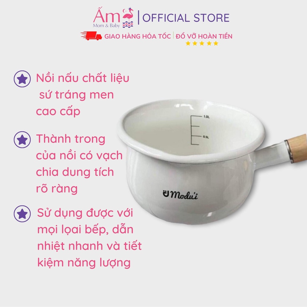 Nồi Sứ Hàn Quốc Modui Ấm Baby Chế Biến Ăn Dặm Cho Bé Ấm Gift Decor