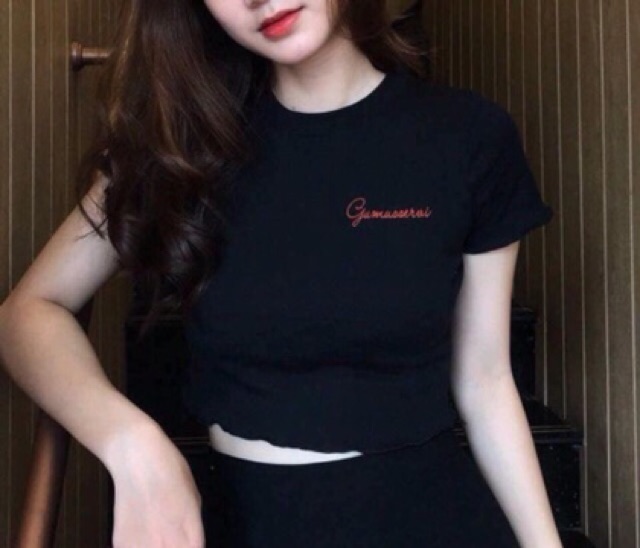 ÁO CROPTOP CUỐN BIÊN GUM
