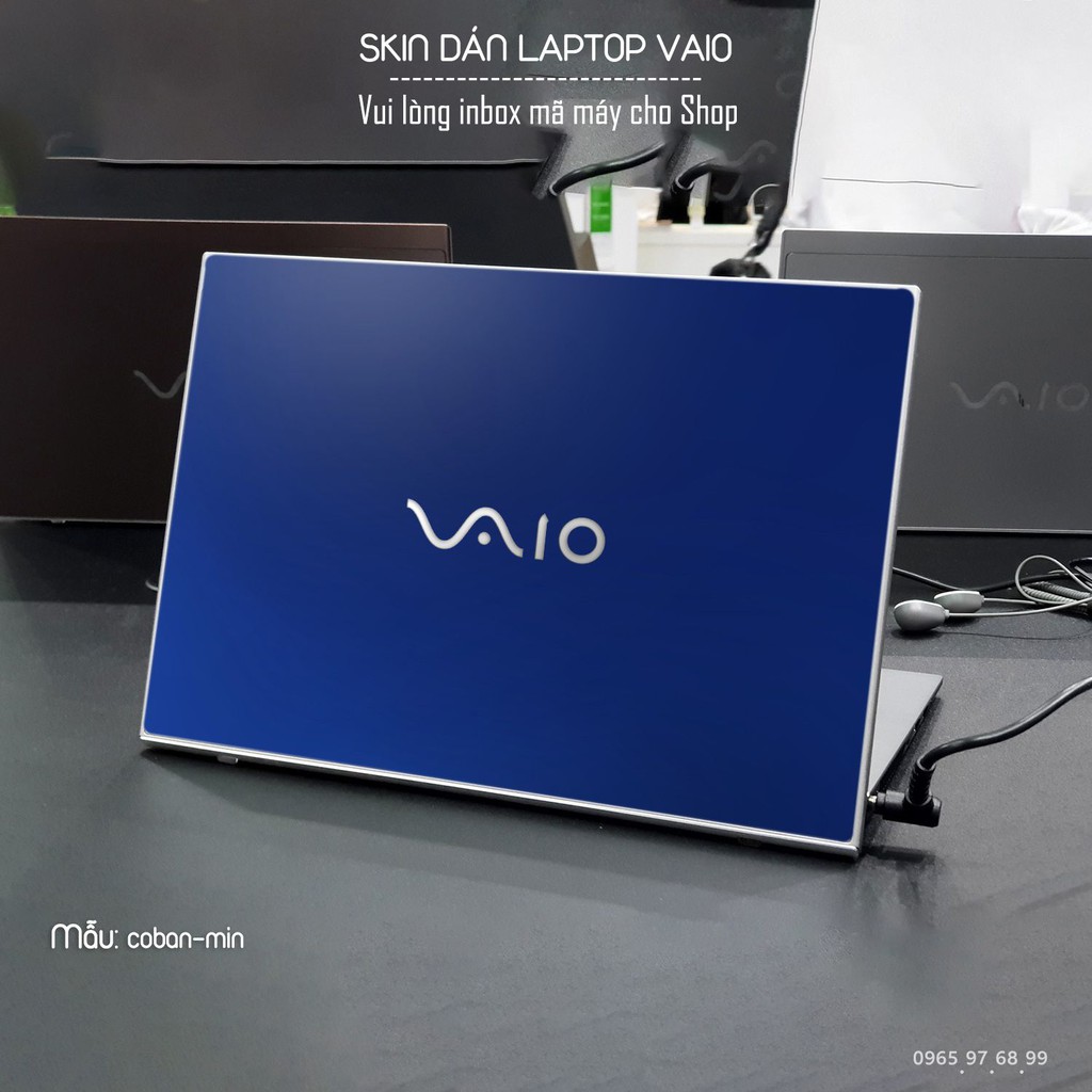 Skin dán Laptop Sony Vaio màu xanh dương coban mịn (inbox mã máy cho Shop)