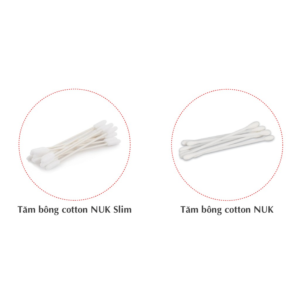 Tăm bông NUK cotton slim - 200pcs/ hộp - Thương hiệu đến từ Đức.