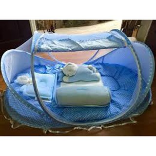 Mùng nôi di động chống muỗi có nhạc cho bé Happy Baby (Xanh/Hồng) NAM_01