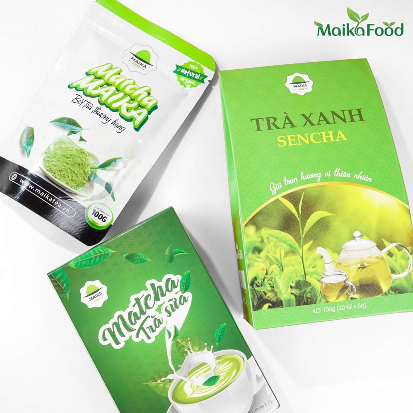 Trà xanh Sencha Maika Food Hộp 20 Gói - Thưởng Thức Trà Xanh Chuẩn Vị Không Cồn Cào Như Trà Xanh Thông Thường