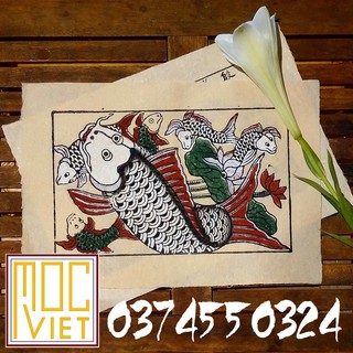 Tranh Đông Hồ Cá chép đàn