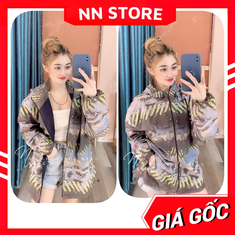Áo khoác chống nắng nam nữ size đến 70kg chất dù mềm 2 lớp in họa tiết chữ bò sữa hoạt hình dễ thương AKDSC
