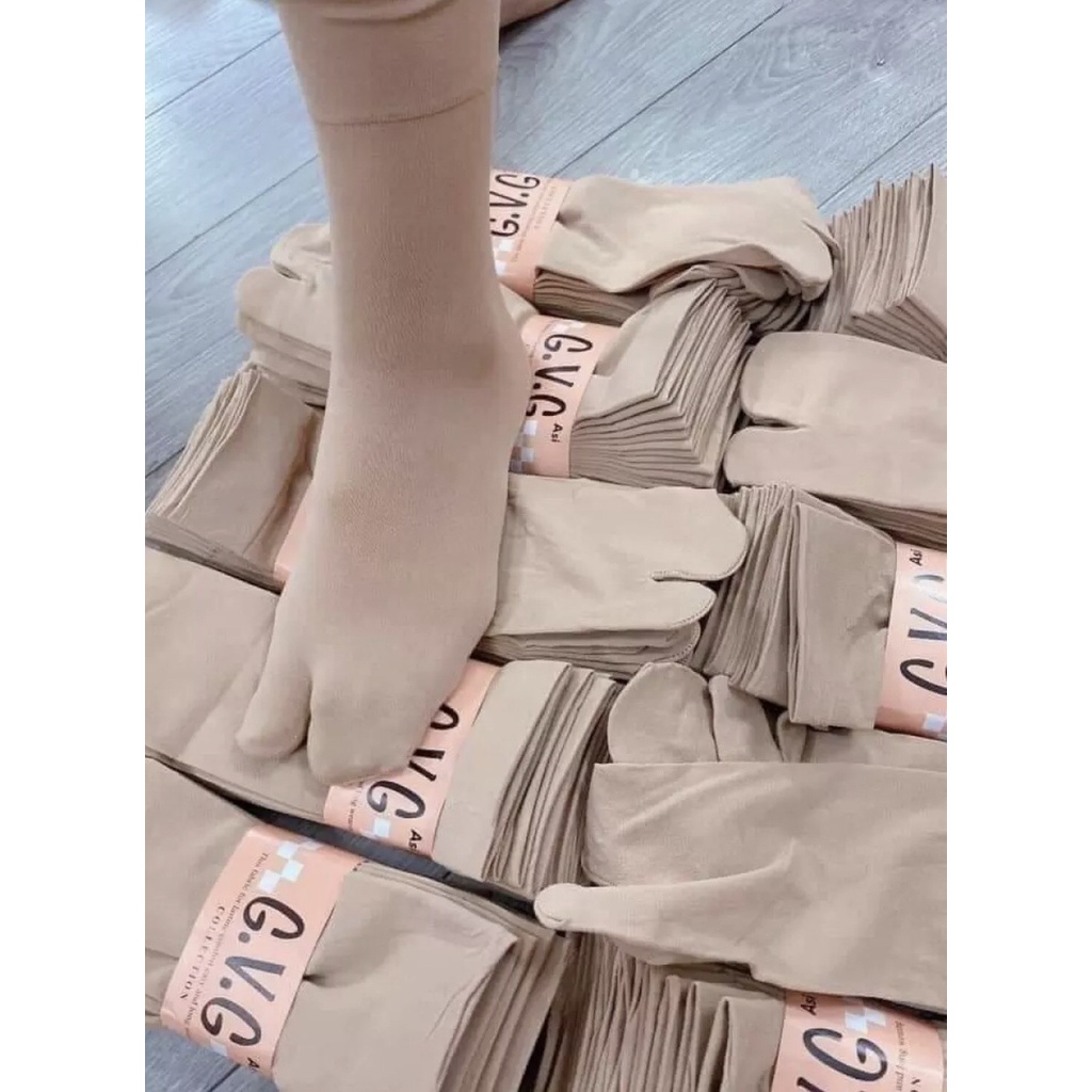 sét 10 đôi Tất da chân nữ xỏ ngón chống nắng loại dày dặn GVG