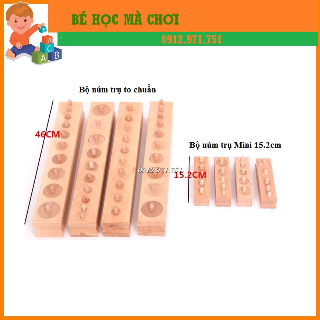 Bộ núm trụ Montessori - bản trường học