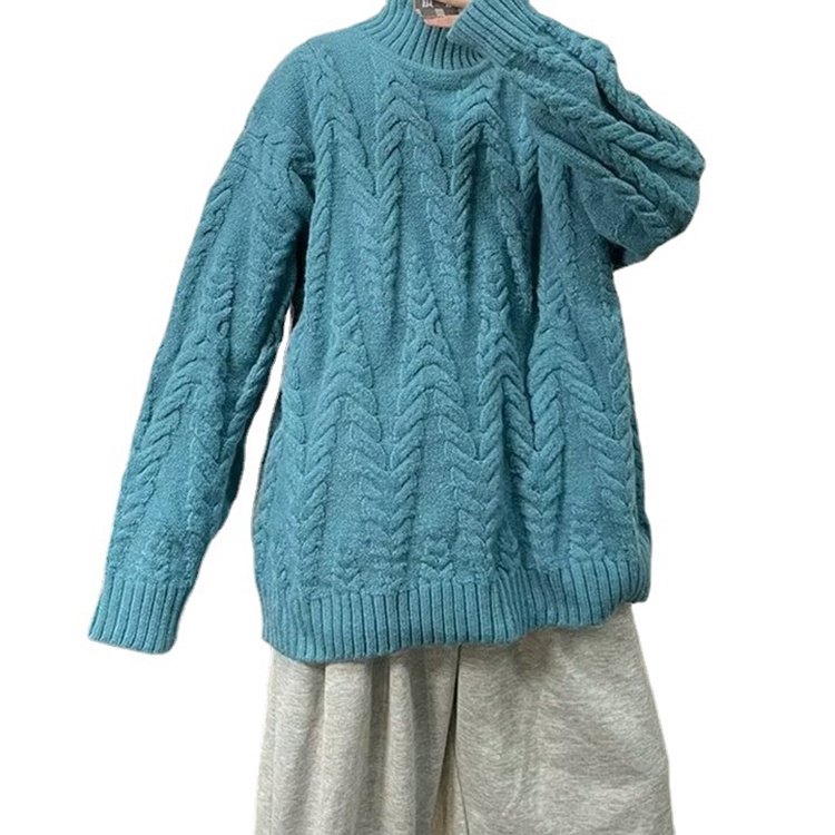 Áo sweater Cổ Tròn Dáng Rộng Màu Sắc Đơn Giản Cho Nam Giới