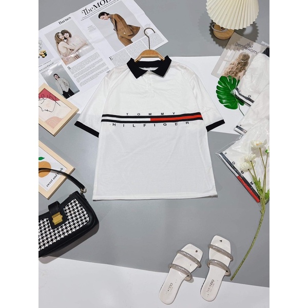 Áo polo TÔ MY in nhỏ phối cổ