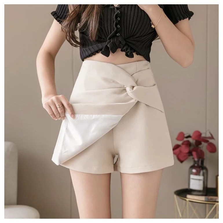 [XẢ HÀNG] Chân váy A ngắn cạp cao tôn dáng kiểu skirt xoắn eo chất tuyết mưa cực đẹp mặc lên siêu xinh thời trang BANAMO