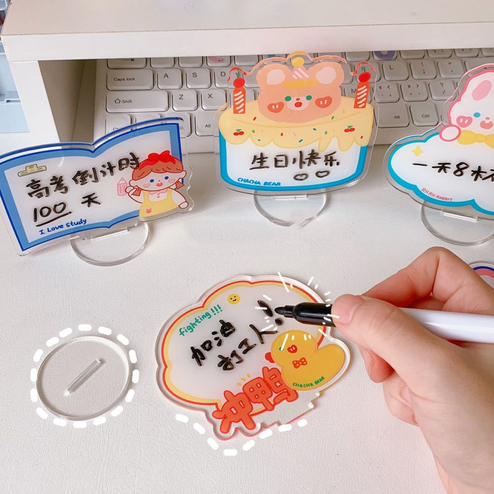 Bảng trắng viết ghi chú mini bằng acrylic trong suốt để bàn