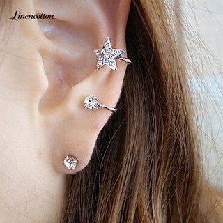 1 Pc\'s Elegant Earring Rhinestone Ear Cuff Warp Clip Ear Stud