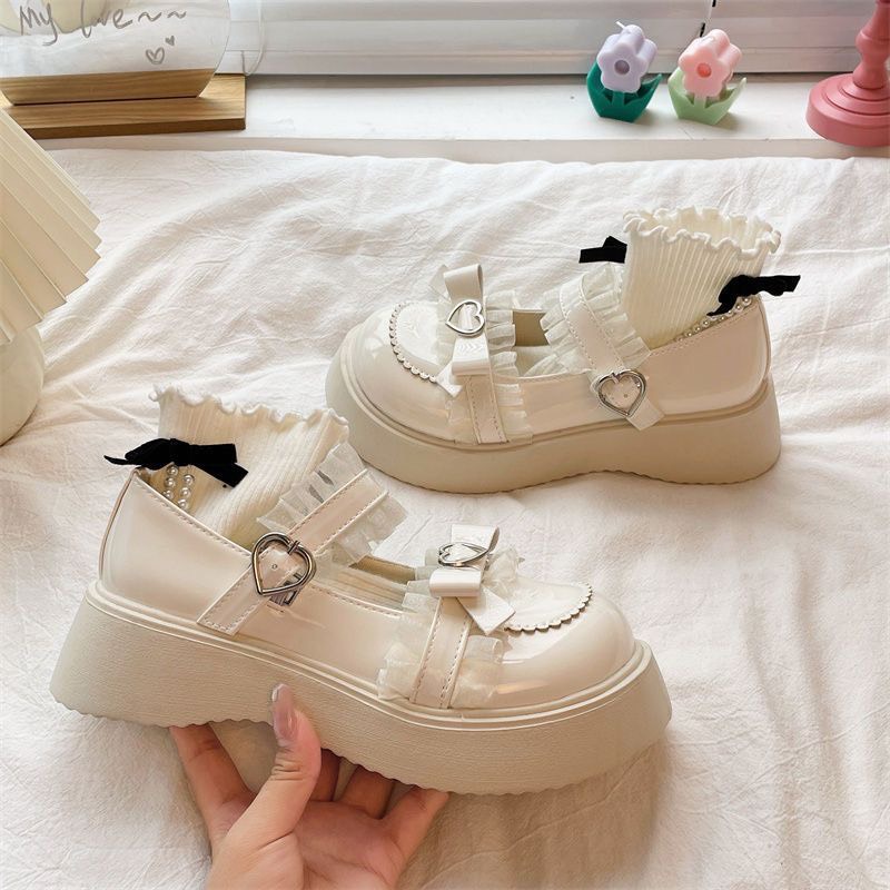 Sẵn Giày Da Đế Dày Phong Cách  Lolita Nhật Bản Dễ Thương Dành Cho Nữ