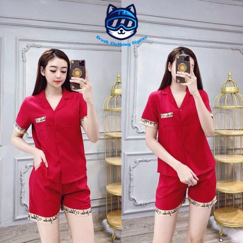 [Mẫu Đẹp]Pyjama Đồ Bộ Đùi Viền Chữ Bigsize 55-100kg Diện cực Đẹp Chất Satin Cao Cấp | BigBuy360 - bigbuy360.vn