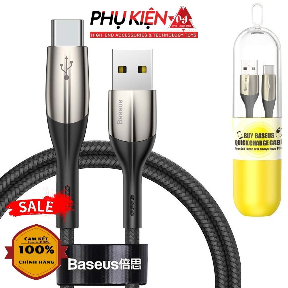 [CHÍNH HÃNG] CÁP SẠC NHANH USB TYPE C CÓ ĐÈN BÁO BASEUS TZCATSP [BẢO HÀNH  6 THÁNG]