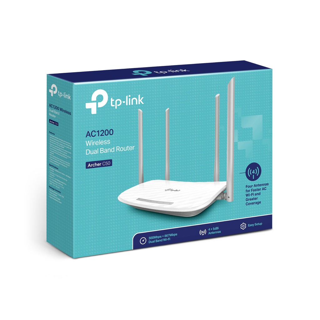 [Mã 159ELSALE hoàn 7% đơn 300K] Router băng tần kép Wi-Fi AC1200 Archer C50