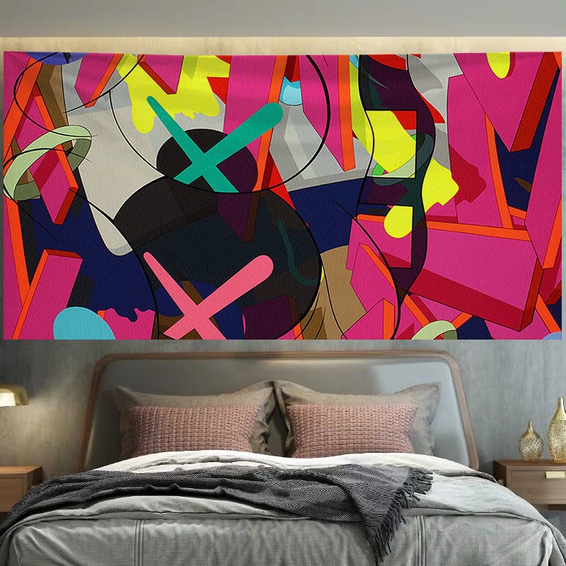 Thảm Treo Tường Trang Trí Phòng Ngủ In Hình Kaws Thời Trang
