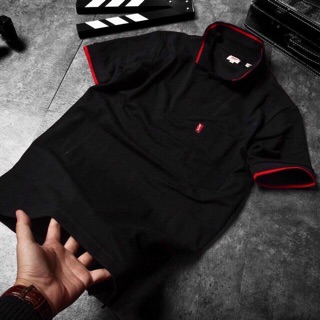 Áo polo LV viền đỏ