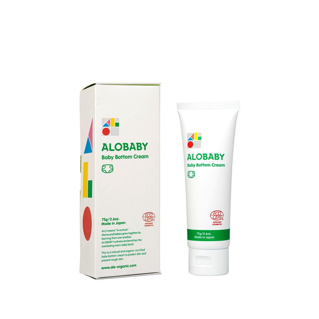 [Mã BMBAU300 giảm 7% đơn 499K] Kem Dưỡng Ẩm Alobaby Organic Ngăn Ngừa Hăm Tã Cho Trẻ Sơ Sinh Alobaby Bottom Cream 75G