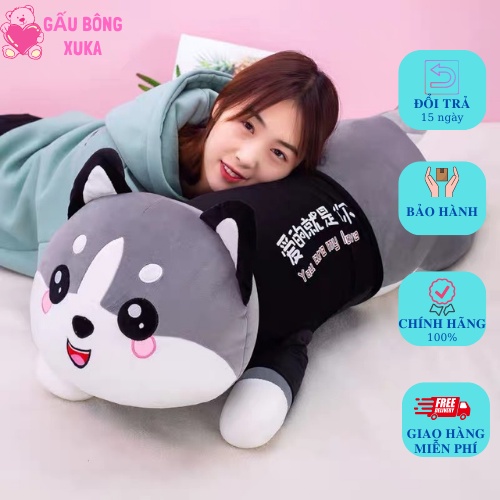 Mèo Husky gấu bông mèo má hồng gối ôm thú nhồi bông siêu to khổng lồ chất liệu vải miniso giá ưu đãi Kho Buôn 24H