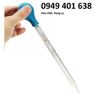 ống hút Thủy tinh Chia vạch bóng hút To, Dài 23cm pipet thủy tinh