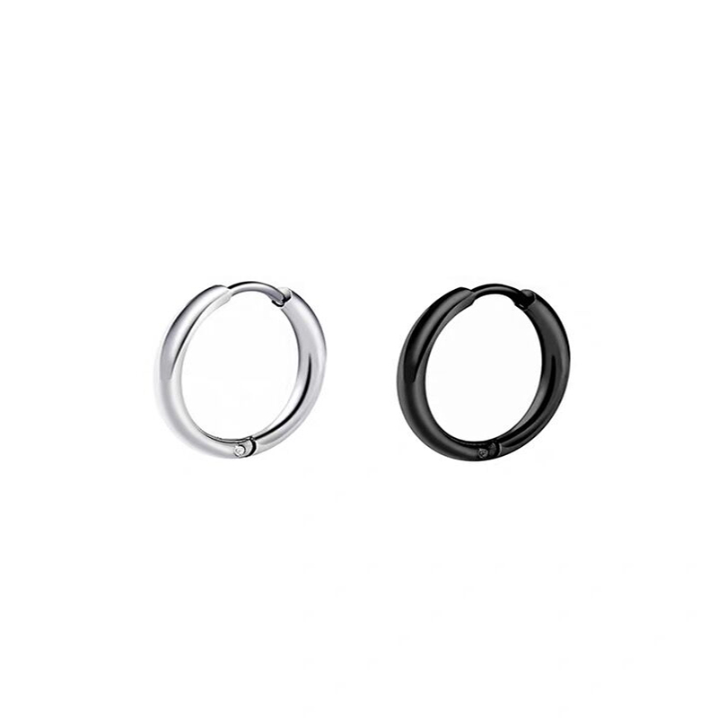 Khuyên tai tròn nhỏ bằng thép titan không phai màu 23b245 thời trang cho nam và nữ