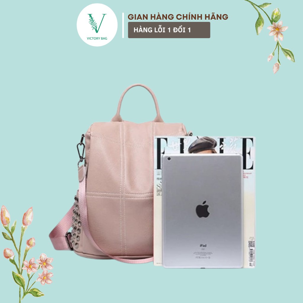 💖Balo, túi xách tay nữ, da PU, trẻ trung thời trang, da mềm phối nút kim loại 💖 BL-095. Victory Bag Shop 💖