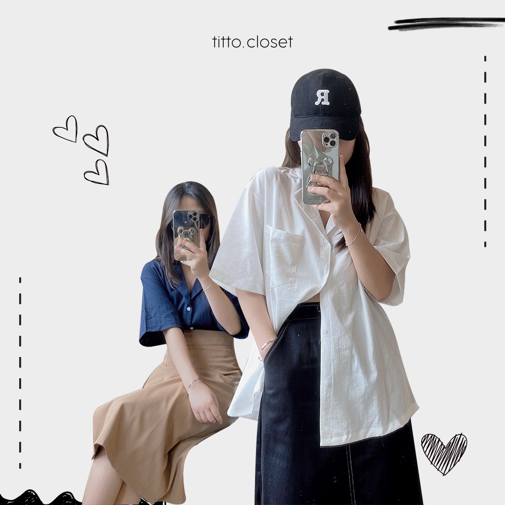 Áo Sơ Mi Cổ Vest Trơn BASIC SHIRT- Titto Closet