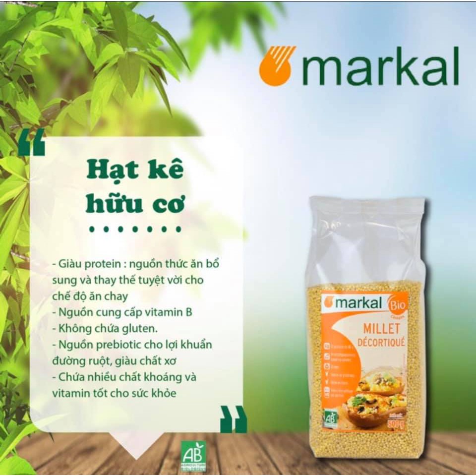 [Mã BMBAU50 giảm 7% đơn 99K] Hạt kê đã bóc vỏ hữu cơ Markal 500g