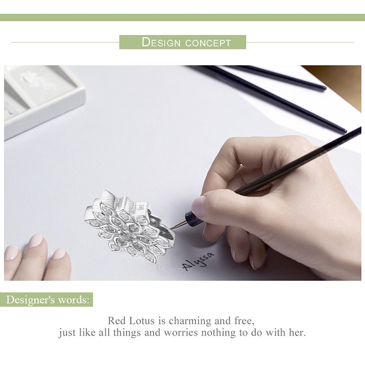 Hạt xỏ BAMOER BSC038 bạc 925 hình hoa sen đính đá xinh xắn dùng làm vòng đeo tay