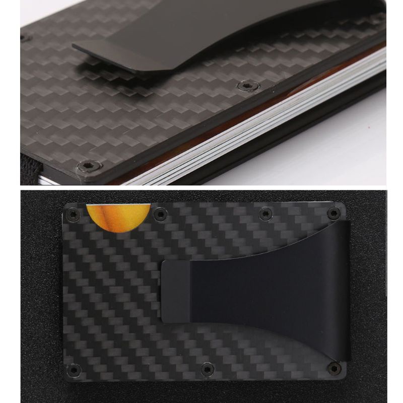 Ví đựng thẻ RFID bằng nhôm phối sợi carbon đơn giản cho nam chất lượng
