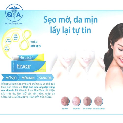 Gel mờ Sẹo, Giảm Mụn Hiruscar hiệu quả