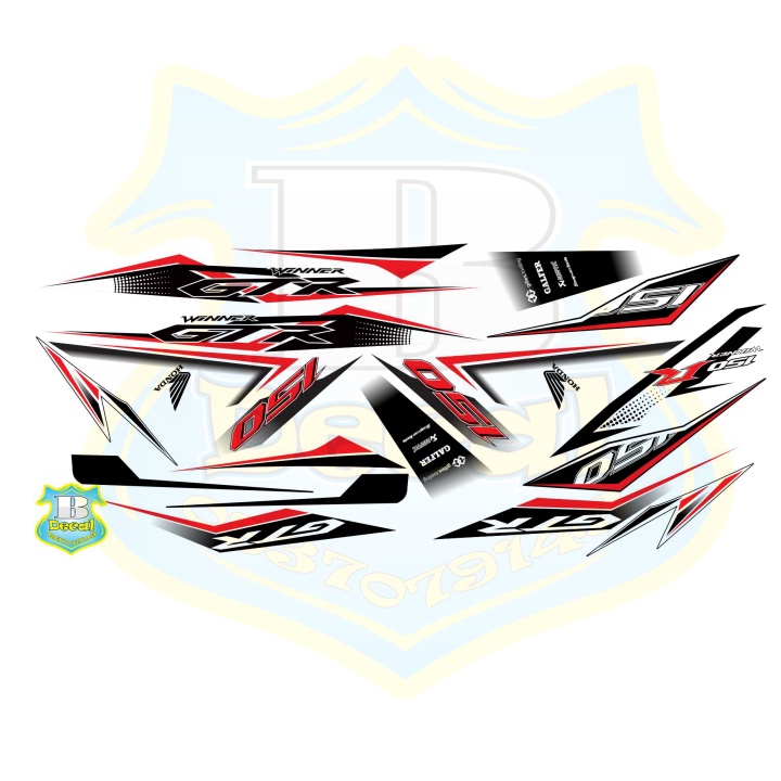 ( Quí khách vui lòng mang ra tiệm cho thợ dán ) Tem winner GTR ghép trắng