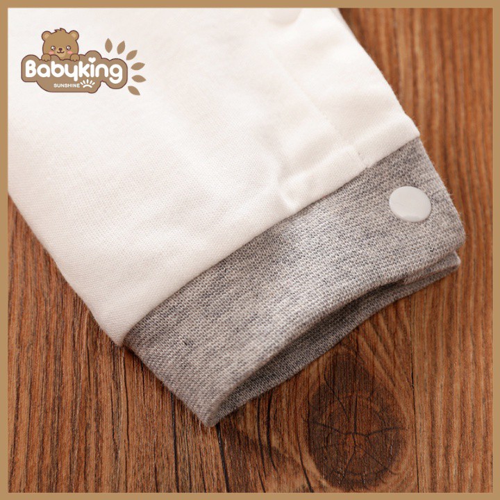 BodySuit,áo liền quần dễ thương dài tay kiểu sư tử cho bé (541A),cotton 100%,thương hiệu Aiueo Nhật Bản.